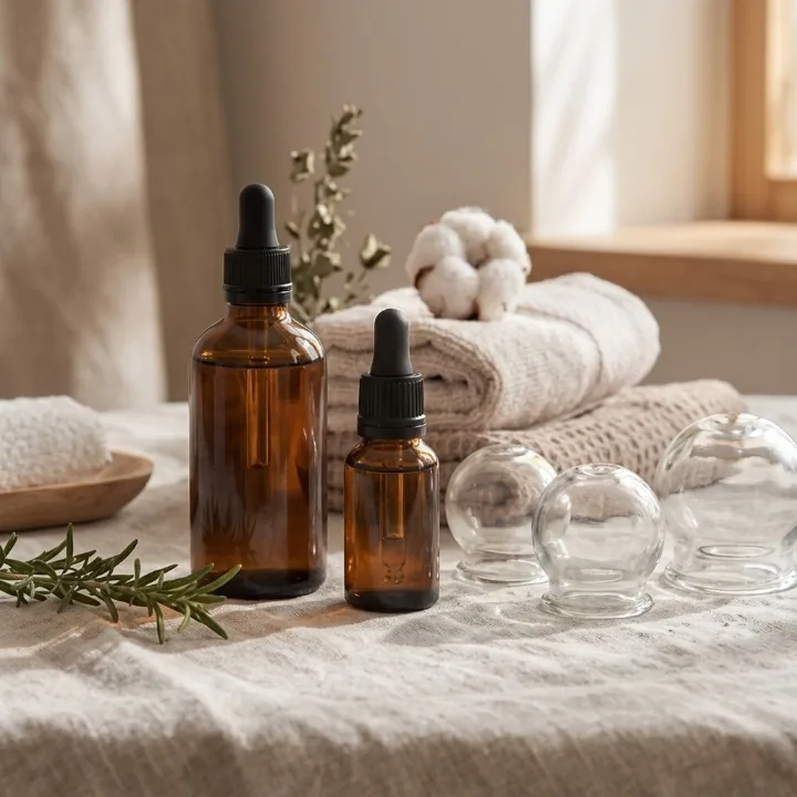 Soins de hijama et massage au Cabinet Al'Azib à Tanger — ventouses et huiles thérapeutiques